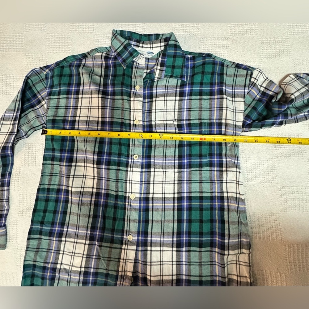 Old Navy Blue and Green Plaid Shirt women - Picture 3 of 8